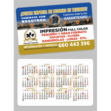 calendarios de bolsillo personalizados, tamaño ideal para guardar. impresos a todo color, Laminado premium ...