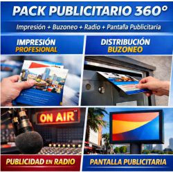 Pax  360º impresión +buzoneo +radio +pantalla publicitaria