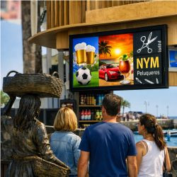 Pantalla Led de 2,56 x 1,28 metros, Situada en el Centro del Puerto de la Cruz (Plaza del Charco)
